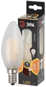 Лампа светодиодная F-LED Свеча матовая B35-7W-827-E14 frost ЭРА