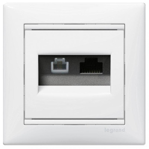 770080 Розетка Белая Legrand Valena RJ11/RJ45 5e