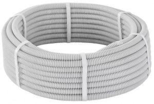 Труба гофрированная ПВХ 40 мм с протяжкой легкая серая Электропласт (20м)