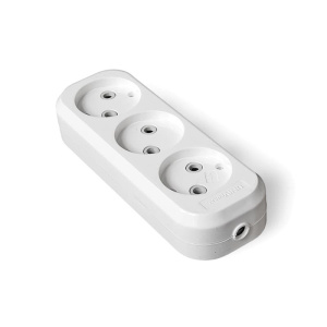 Колодка UNIVersal 3 гнезда без заземления AБС-пластик