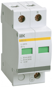 Ограничитель импульсных перенапряжений УЗИП ИЭК ОПС1-D 2Р In5kA Un230B Im10kA