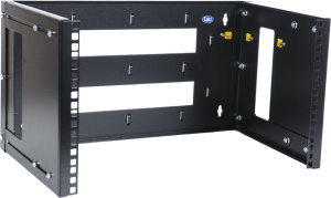 КНО-М-6U-9005 Кронштейн телекоммуникационный настенный 6U, регулируемая глубина 300...450 мм, цвет черный ЦМО