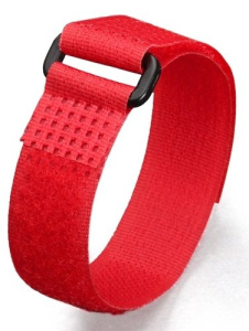 Кабельные стяжки Велькро с пластиковой пряжкой КСВ-П 25х300 (кр) (10шт.) КВТ