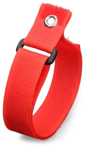 Кабельные стяжки Велькро со смещенным монтажным отверстием КСВ-СО 25х450 (кр) (10шт.) КВТ