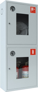 Ш-ПК-О-003НОБ (ПК-320НОБ) лев. Шкаф пожарный навесной со стеклом белый ТОИР-М
