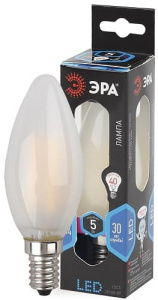 Лампа светодиодная F-LED Свеча матовая B35-5W-840-E14 frost ЭРА