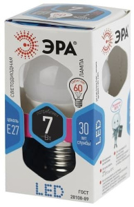 Лампа светодиодная LED Шар P45-7W-860-E27 ЭРА