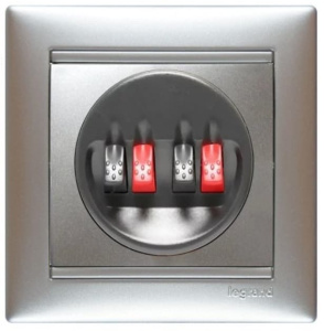 770124 Розетка Алюминий Legrand Valena для динамиков 4-я