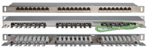 PPHD-19-24-8P8C-C6-SH-110D Патч-панель высокой плотности 19", 0.5U, 24 порта RJ-45, категория 6, Dual IDC, экранированная Hyperline