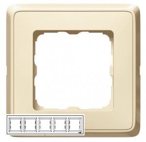 773755 Рамка Legrand Cariva 5 постов Слоновая кость