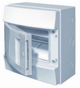 Влагозащищенный настенный бокс ABB Mistral65 8М непрозрачная дверь без клеммного блока