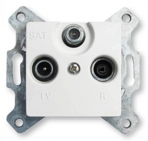 773636 Розетка телевизионная Legrand Cariva TV-FM-SAT проходная Белая