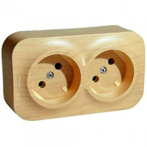 782272 Розетка 2-я без заземления Дерево Legrand Quteo