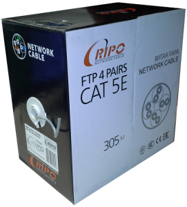 Кабель FTP 4x2x0.5 CAT5E 24AWG CCA RIPO,бухта 305m