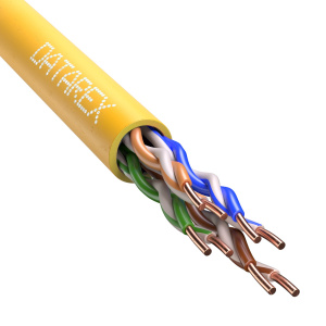 Кабель кат.5е, 4 пары U/UTP, жила 0,51 (+/- 0,01), PVCLS нг(А)-LSLTx, желтый, коробка 305
