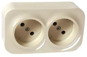 782242 Розетка 2-я без заземления Слоновая кость Legrand Quteo
