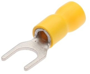 Наконечники вилочные изолированные с ПВХ манжетой НВИ 6.0–5 (жел) (100 шт) КВТ