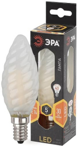 Лампа светодиодная F-LED Свеча витая матовая BTW-5W-827-E14 frost ЭРА