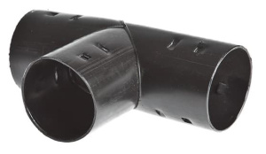 Тройник с перфорированными защёлками для двухстенных и дренажных труб 200мм Рувинил