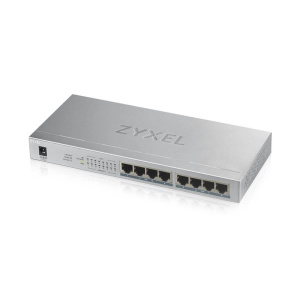 GS1008HP-EU0101F Коммутатор PoE+ 8xGE PoE+, настольный, металлический, бесшумный, бюджет PoE 60 Вт ZYXEL