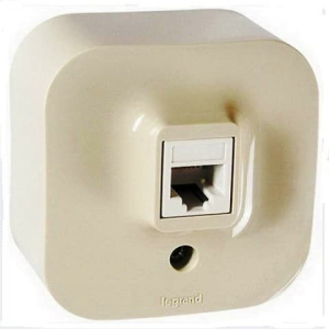 782254 Розетка компьютерная RJ45 кат. 5e UTP Слоновая кость Legrand Quteo