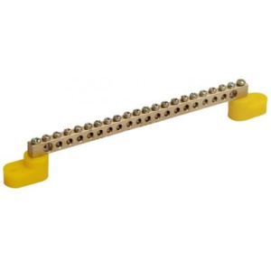 Шина PE земля на двух угловых изоляторах ШНИ-8х12-10-У2-Ж IEK