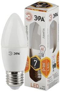 Лампа светодиодная LED Свеча B35-7W-827-E27 ЭРА