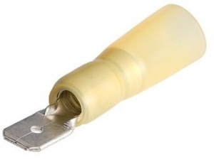 Разъемы плоские «папа» с термоусаживаемой манжетой РПИ-П-Т 6.0-(6.3) (жел) (100шт) КВТ